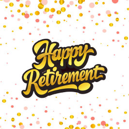 Tarjeta Felicitación de jubilación con guión dorado