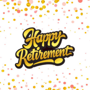 Tarjeta Felicitación de jubilación con guión dorado