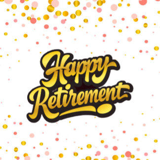 Tarjeta Felicitación de jubilación con guión dorado