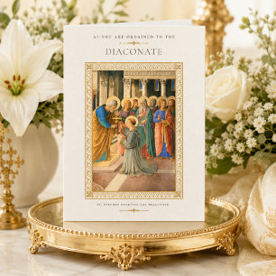 Tarjeta Felicitación de ordenación diaconal de San Esteban