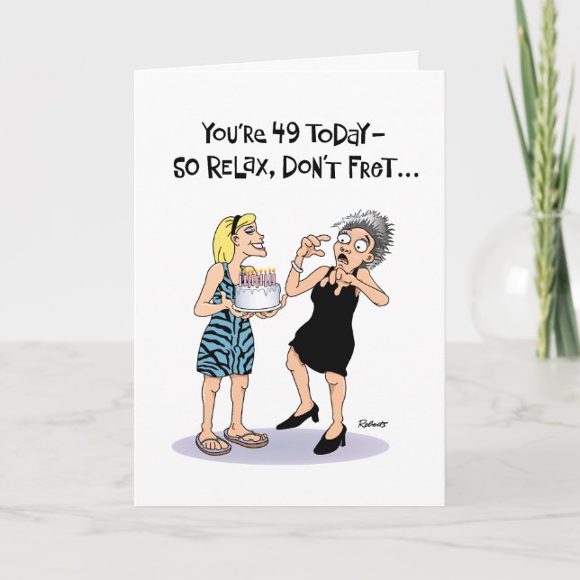 Tarjeta Felicitación divertida de cumpleaños 49 (Anverso)