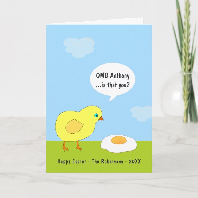 Tarjeta Felicitación divertida de Pascua (Anverso)