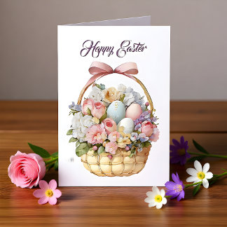 Tarjeta Felicitación floral de Pascua