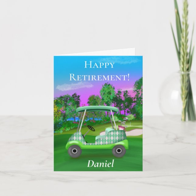 Tarjeta Felicitación Personalizada de Jubilación Golf Atar (Anverso)