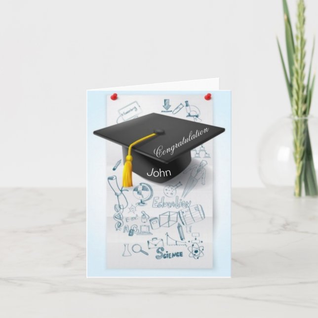 Tarjeta Felicitación terminada la escuela con nombre perso (Anverso)