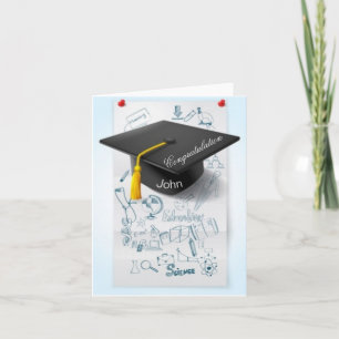 Tarjeta Felicitación terminada la escuela con nombre perso