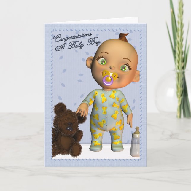 Tarjeta Felicitaciones a Baby Boy (Anverso)