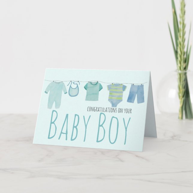 Tarjeta Felicitaciones a Baby Boy (Anverso)