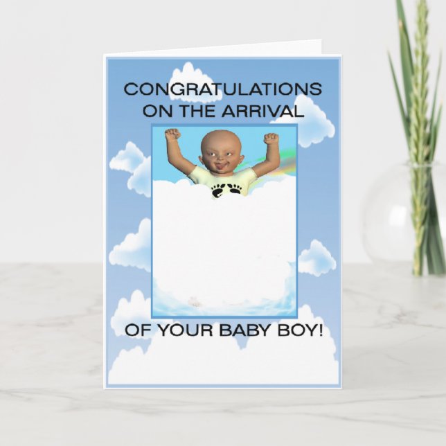 Tarjeta Felicitaciones a Baby Boy (Anverso)