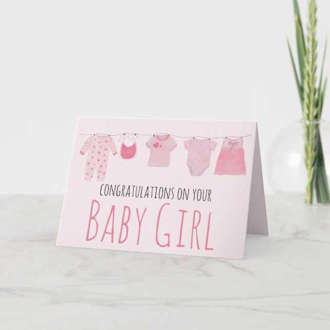 Tarjeta Felicitaciones a Baby Girl (Anverso)