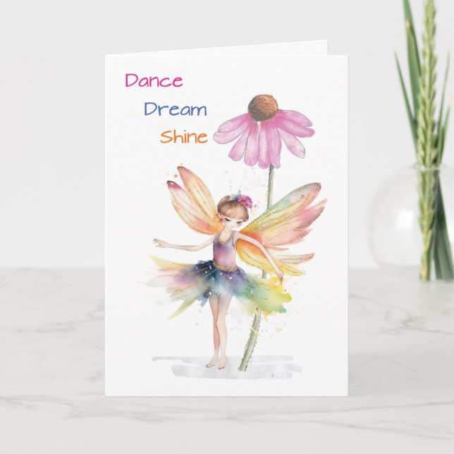 Tarjeta Felicitaciones a Ballet Dance Fairy Ballerina (Anverso)