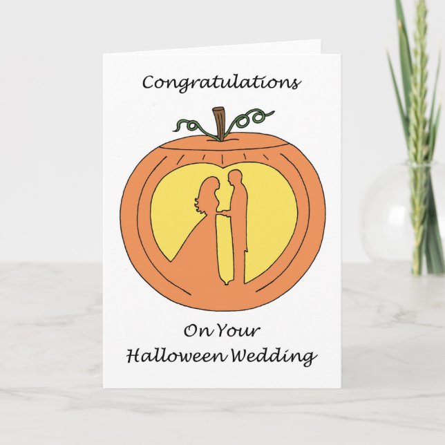 Tarjeta Felicitaciones a Boda de Halloween (Anverso)