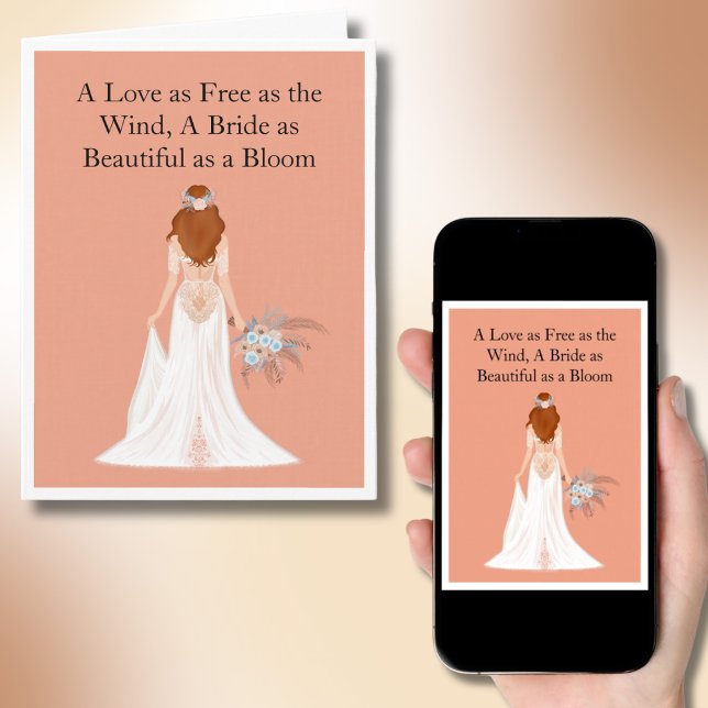 Tarjeta Felicitaciones a Boho Red Hair Bride Bridal Shower (Subido por el creador)