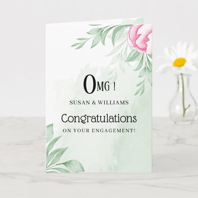 Tarjeta Felicitaciones a Boho Watercolor Eucalyptus (Planta pequeña)