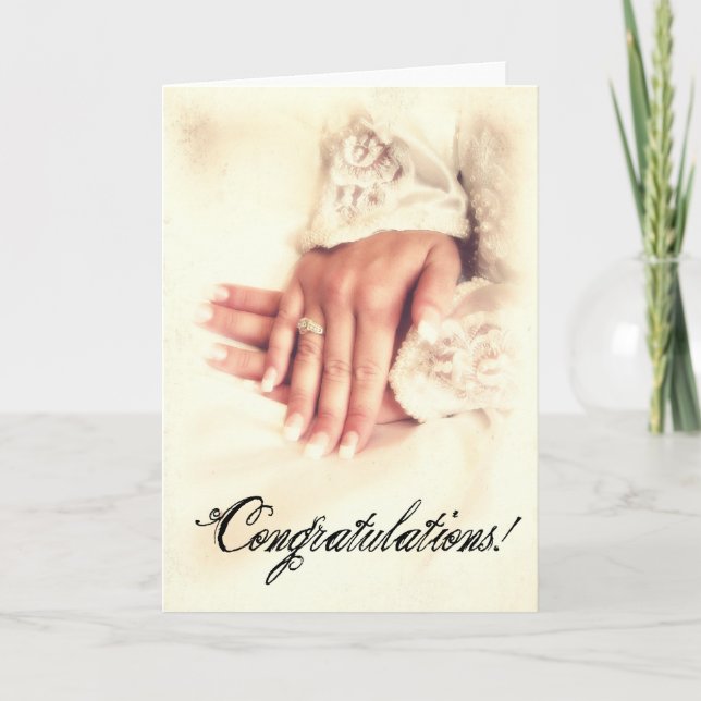Tarjeta Felicitaciones a Bride Hands (Anverso)