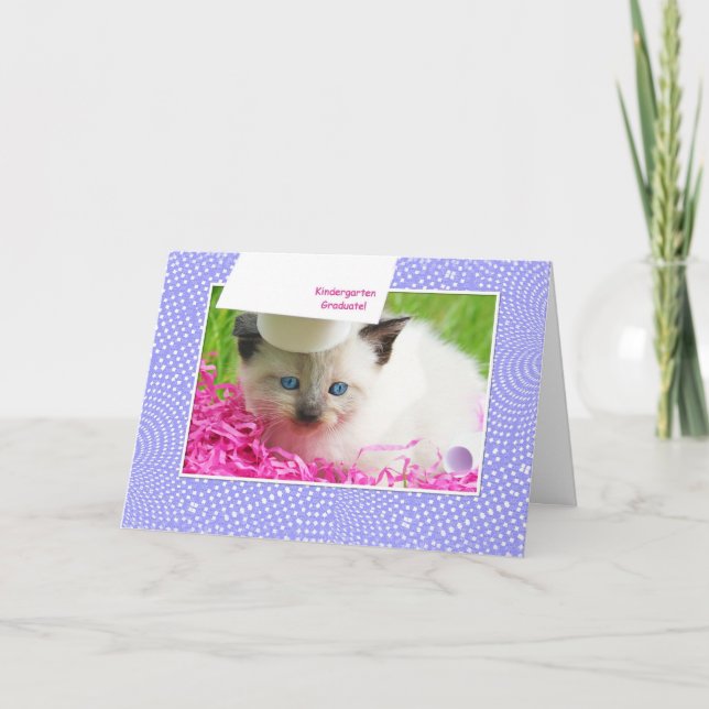 Tarjeta Felicitaciones a Cute Kitty Kindergarten Graduatio (Anverso)