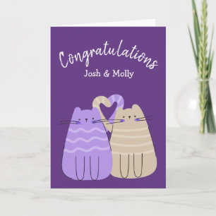 Tarjeta Felicitaciones a gatos recién casados por el morad