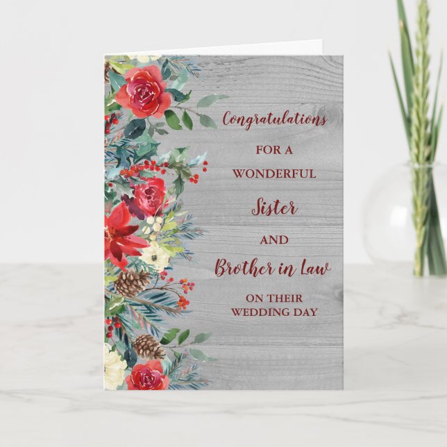Tarjeta Felicitaciones a Hermana y Boda de Derecho (Anverso)