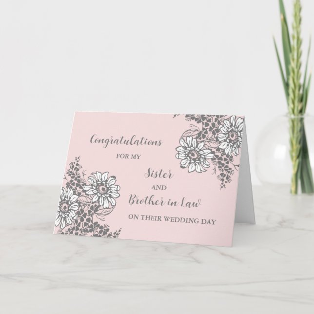 Tarjeta Felicitaciones a Hermana y Boda de Derecho (Anverso)