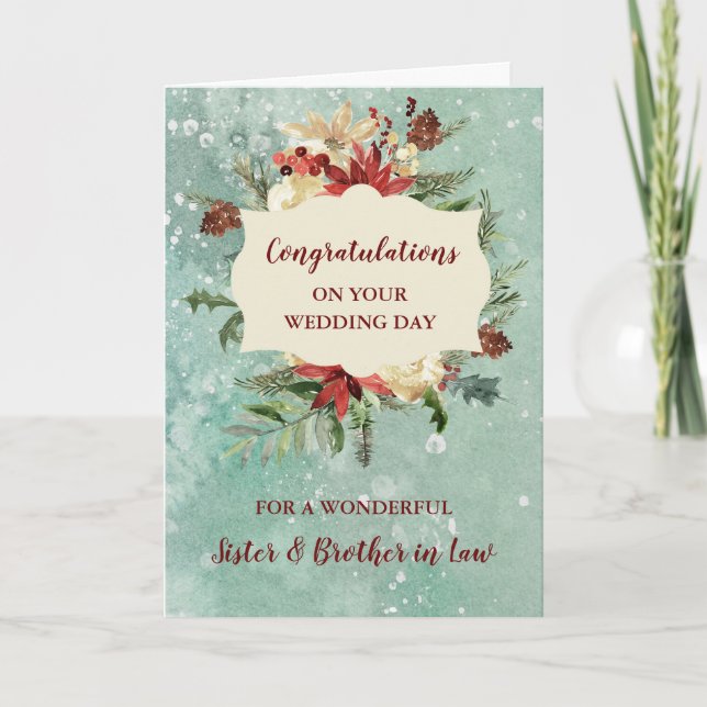 Tarjeta Felicitaciones a Hermana y Hermano en Derecho (Anverso)