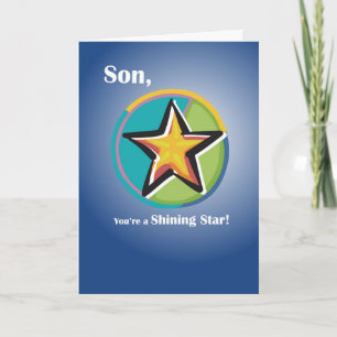 Tarjeta Felicitaciones a hijo con una estrella brillante e