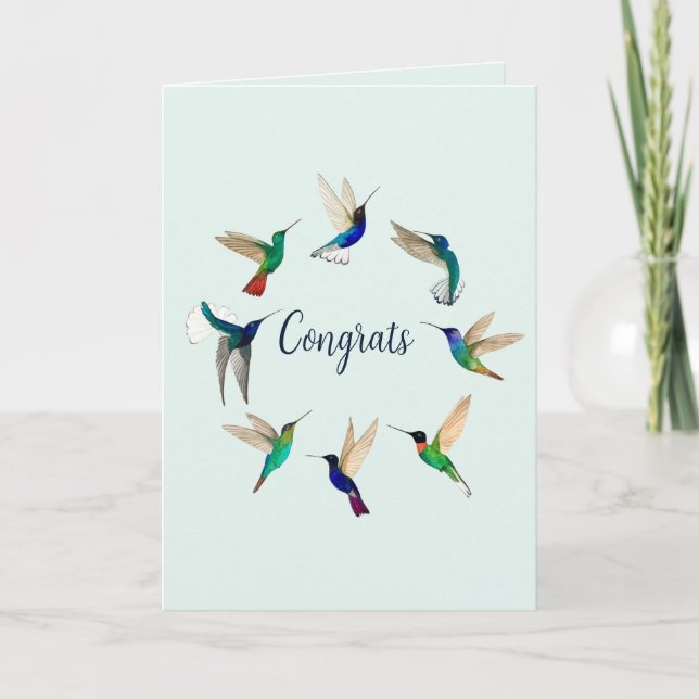 Tarjeta Felicitaciones a Hummingbirds (Anverso)