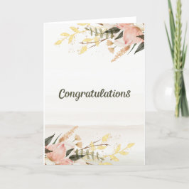 Tarjeta Felicitaciones a la acuarela floral roja boda