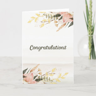 Tarjeta Felicitaciones a la acuarela floral roja boda