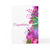 Felicitaciones a la acuarela floral rosada boda