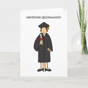 Tarjeta Felicitaciones a la alemana graduada por ella