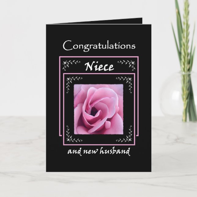 Tarjeta Felicitaciones a la Boda NIECE - Rosa Rosa Rosa Ro (Anverso)