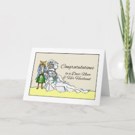 Tarjeta Felicitaciones a la Boda por Niece, pareja de gato
