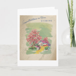 Tarjeta Felicitaciones a la Boda Vintage