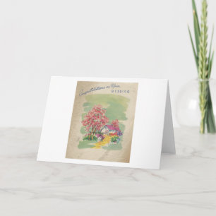 Tarjeta Felicitaciones a la Boda Vintage