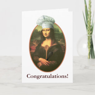 Tarjeta Felicitaciones a la chef Mona Lisa
