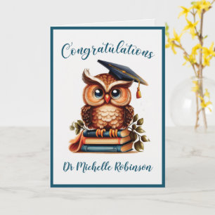 Tarjeta Felicitaciones a la graduación de Lechuza Sabia