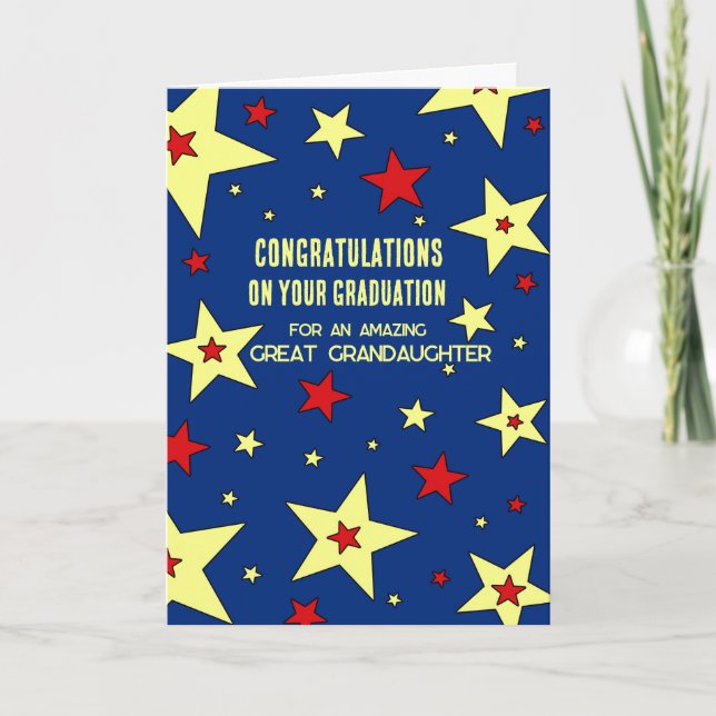 Tarjeta Felicitaciones a la Gran Nieta de las Estrellas (Anverso)