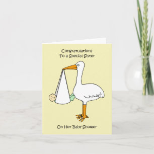 Tarjeta Felicitaciones a la hermana por su baby shower