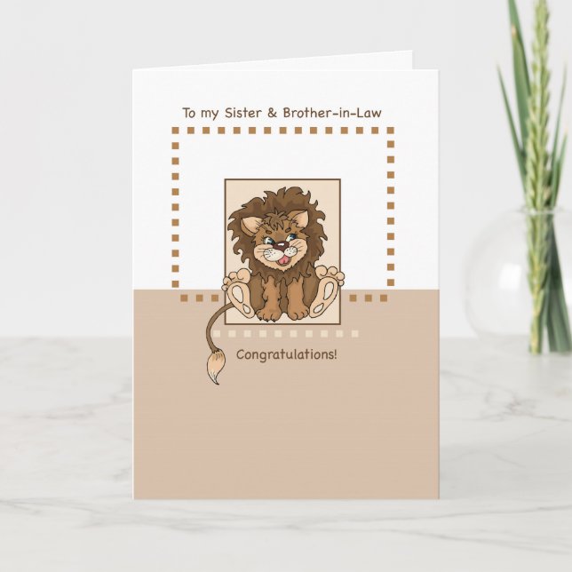 Tarjeta Felicitaciones a la hermana y al cuñado por el beb (Anverso)