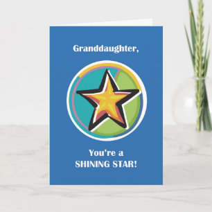 Tarjeta Felicitaciones a la nieta con estrella brillante