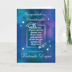 Tarjeta Felicitaciones a la nieta que obtuvo el doctorado