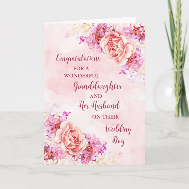 Tarjeta Felicitaciones a la nieta y a su marido (Anverso)