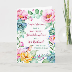 Tarjeta Felicitaciones a la nieta y a su marido