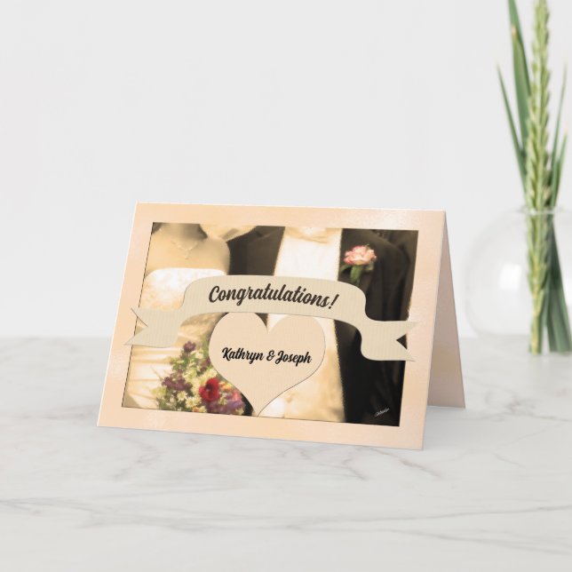 Tarjeta Felicitaciones a la novia y a la pareja Groom Sepi (Anverso)