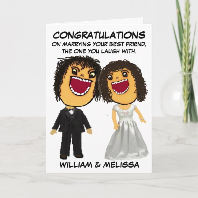 Tarjeta Felicitaciones a la novia y al Personalizado Groom (Anverso)