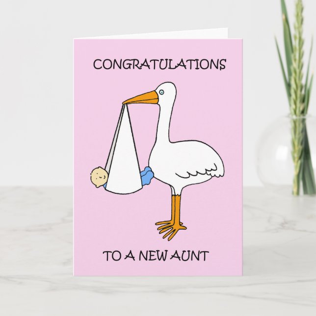 Tarjeta Felicitaciones a la nueva tía a un bebé (Anverso)