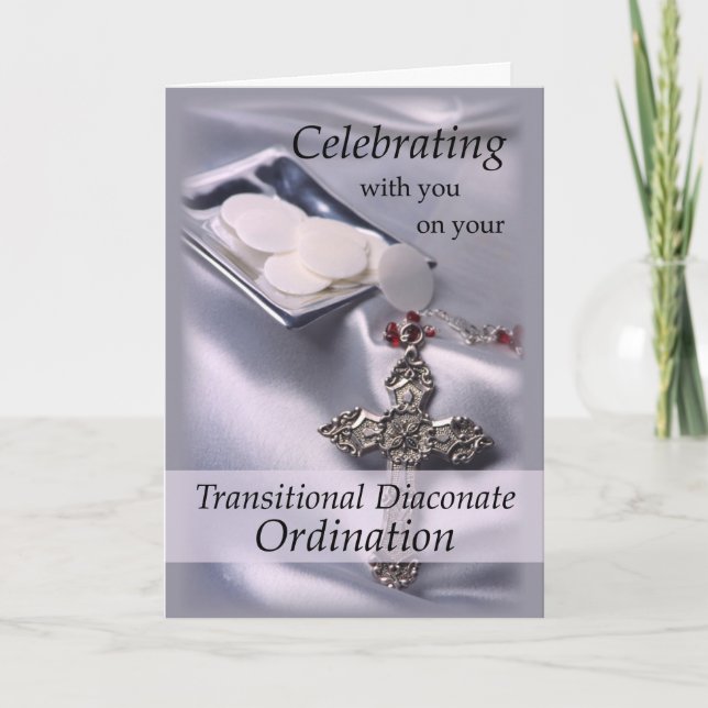 Tarjeta Felicitaciones a la Ordenación Transitoria Diacona (Anverso)