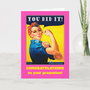 Tarjeta Felicitaciones a la promotora Rosie the Riveter
