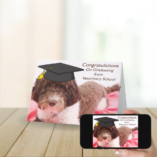 Tarjeta Felicitaciones a Labradoodle de la Escuela Veterin