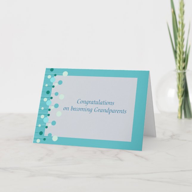 Tarjeta Felicitaciones a los abuelos en azul (Anverso)